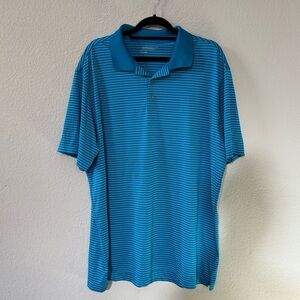 Nike Golf Tour Performance Polo Shirt | Men's 2XL | Blue & White Stripe